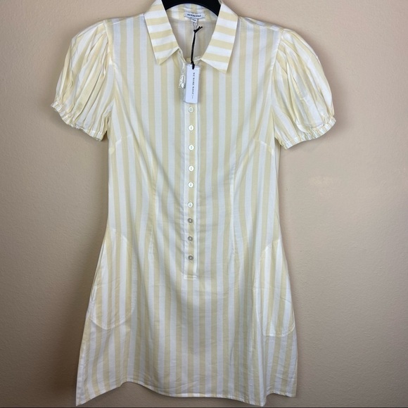 WeWoreWhat Elle Striped Mini Shirt Dress. - Picture 7 of 13